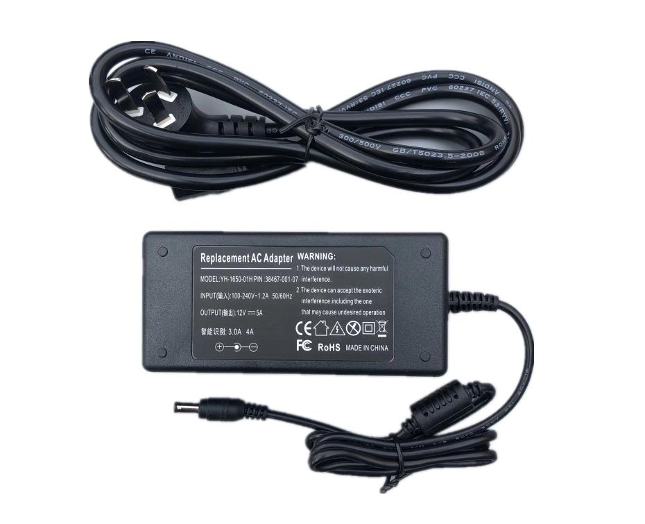(image for) 12V 5A 60W 5.5mm x 2.5mm Charger YH-1650-01H AC Adapter Power Supply